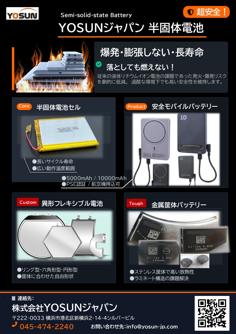 燃えないバッテリーモジュール