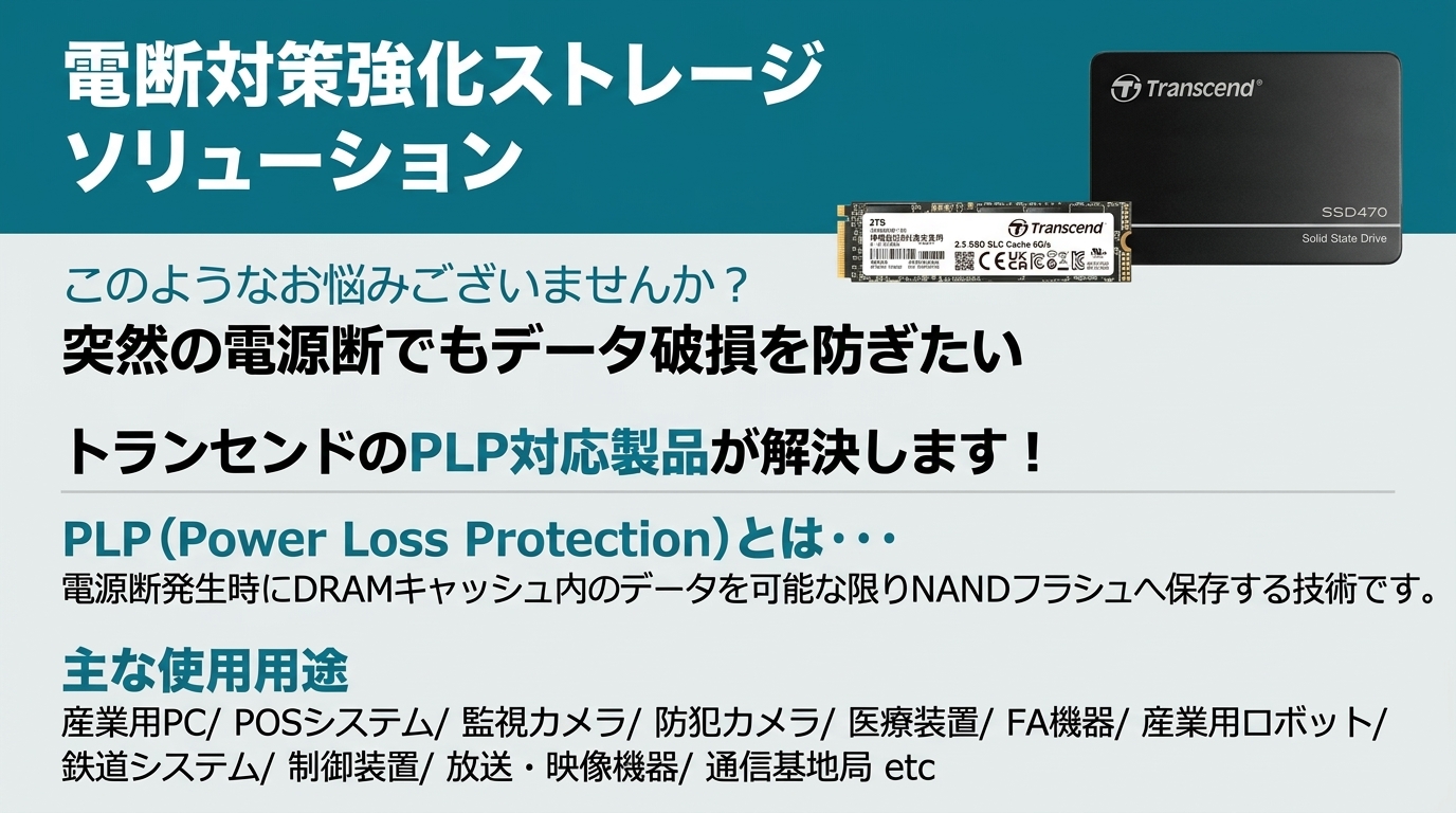 電断リスクからデータを守る PLP搭載ストレージソリューション